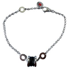 Bvlgari Bulgari Save the Children Sterling Silver Black Ceramic Charm Bracelet