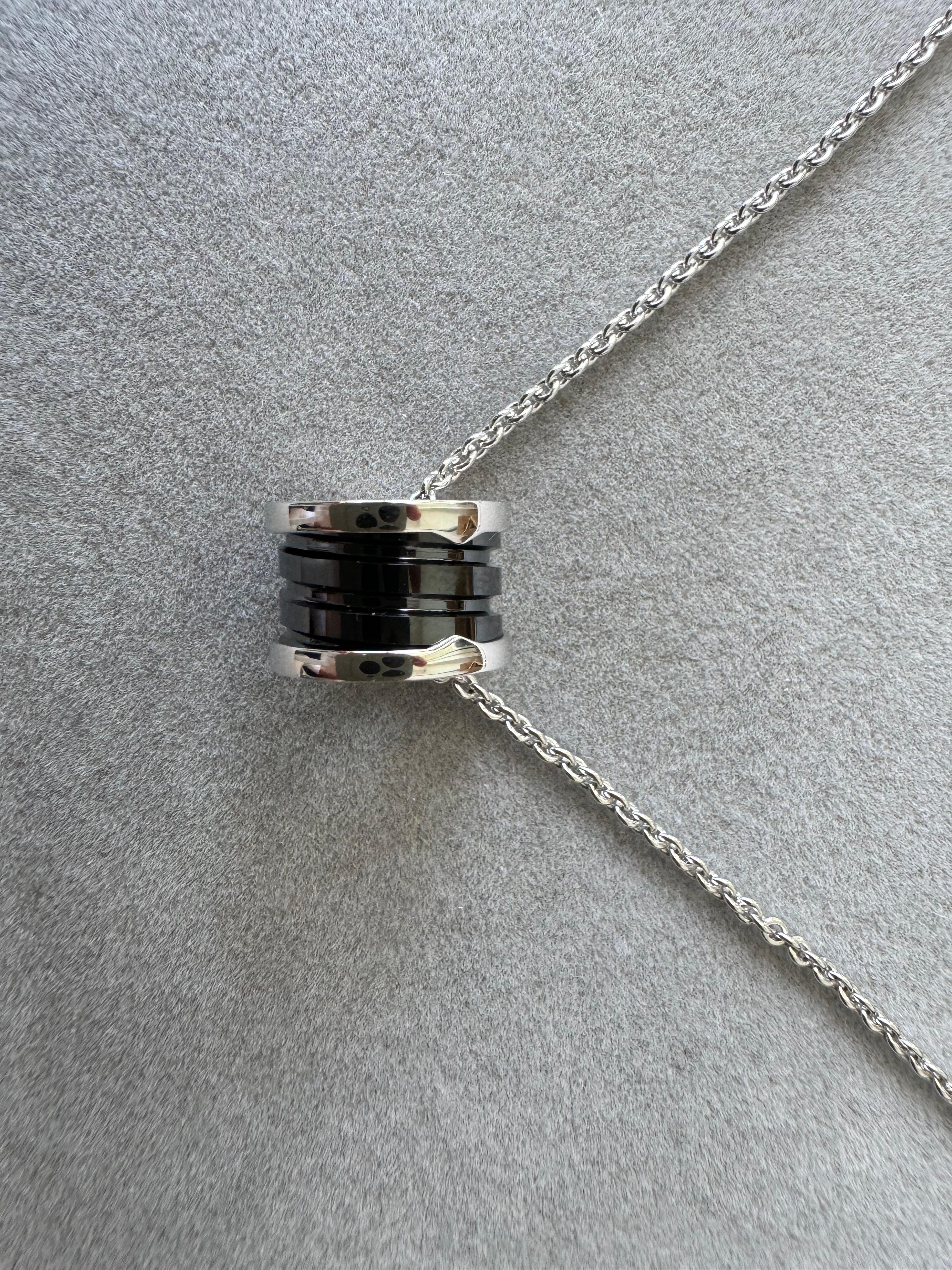 Bvlgari Bulgari Save the Children Sterling Silver Black Ceramic Pendant Necklace For Sale 6