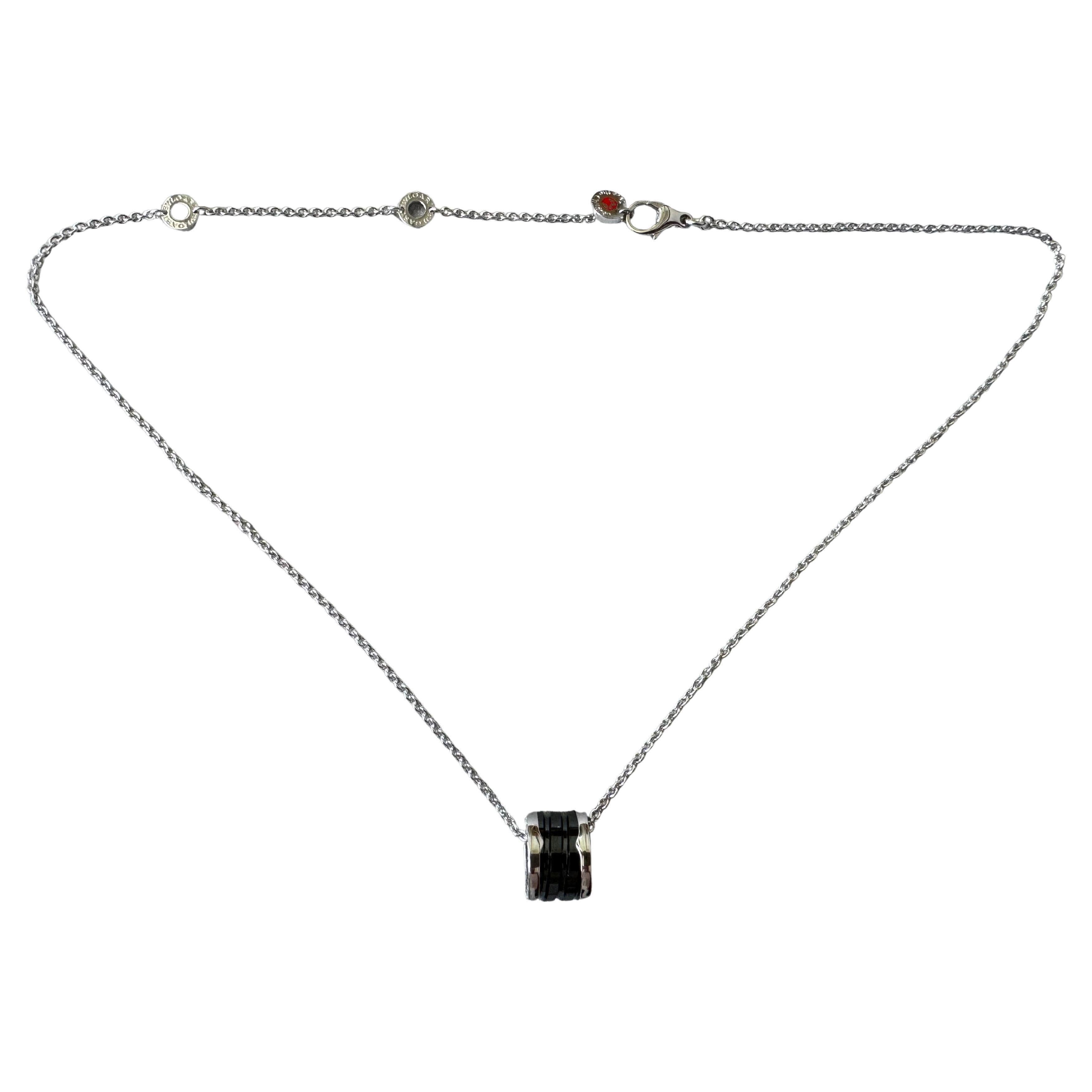 Bvlgari Bulgari Save the Children Sterling Silver Black Ceramic Pendant Necklace