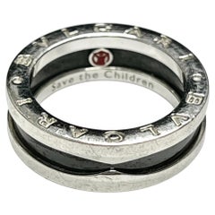 Bvlgari Bulgari “Save The Children” Sterling Silver Ceramic Ring