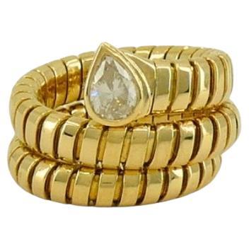 Bvlgari Bulgari Serpenti Tubogas 18k Gold Diamond Snake Ring