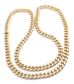 Bvlgari Bulgari Set Of Two Curb Link Yellow Gold 40" Long Necklace