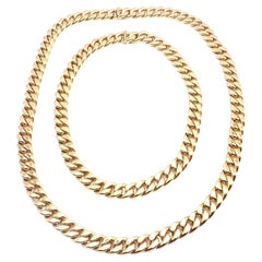 Bvlgari Bulgari Set aus zwei geschwungenen Gliederketten aus Gelbgold mit 40" langer Halskette
