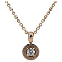 Bvlgari Bulgari Solitaire Natural Diamond Rose Gold Pendant Drop Necklace