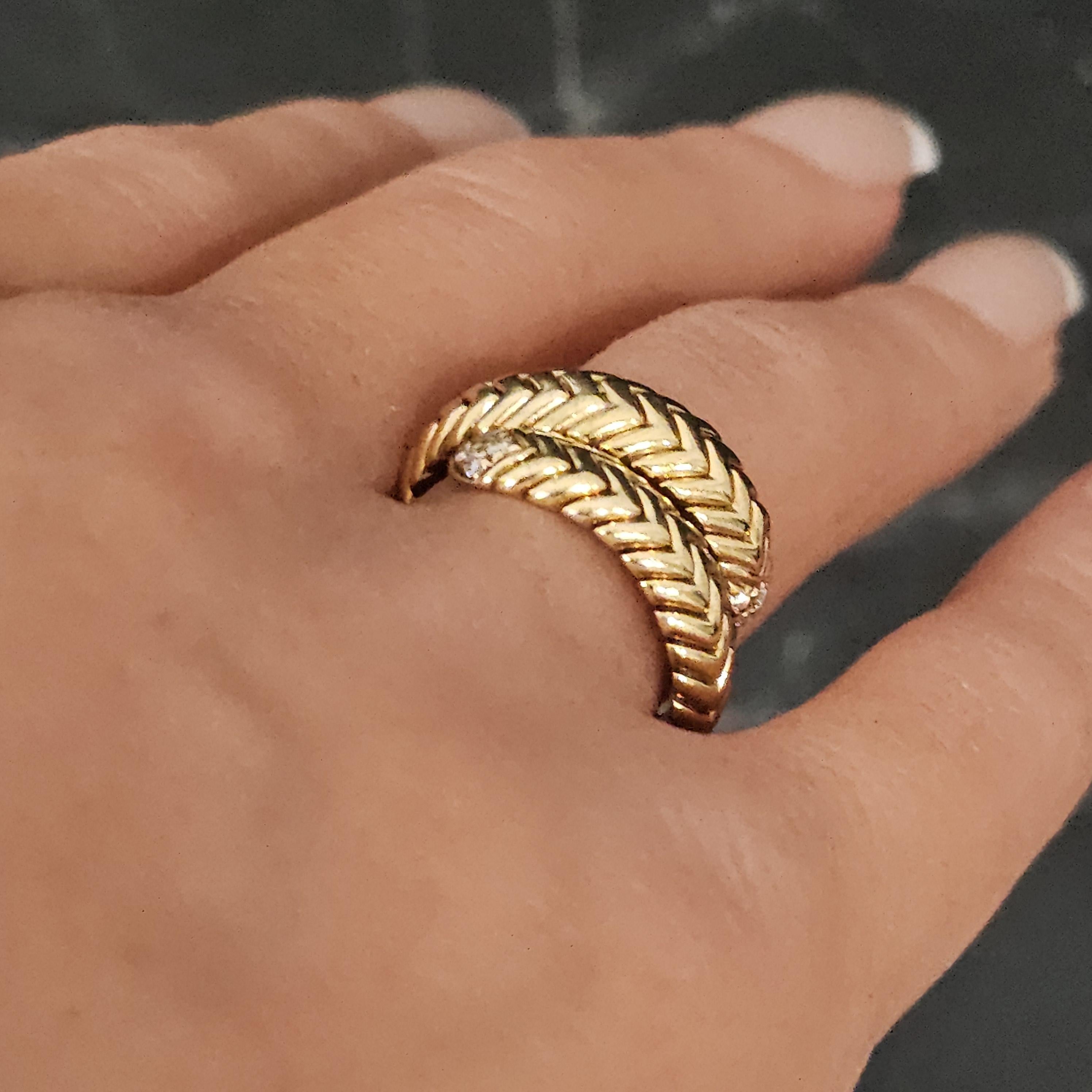 Bvlgari Bulgari Spiga Diamond Coil Ring 18k Yellow Gold size 6 11.5g im Angebot 2