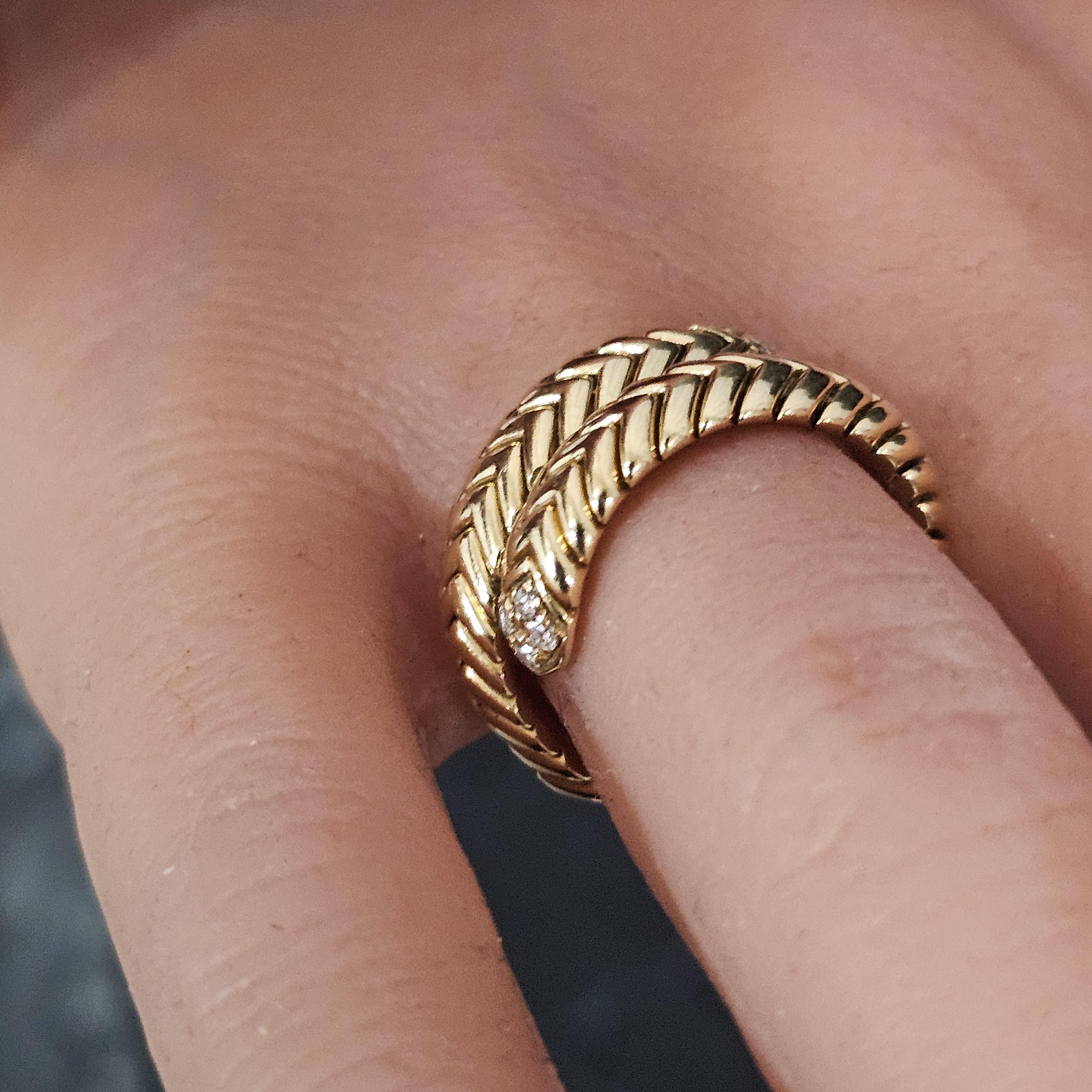 Bvlgari Bulgari Spiga Diamond Coil Ring 18k Yellow Gold size 6 11.5g im Angebot 3