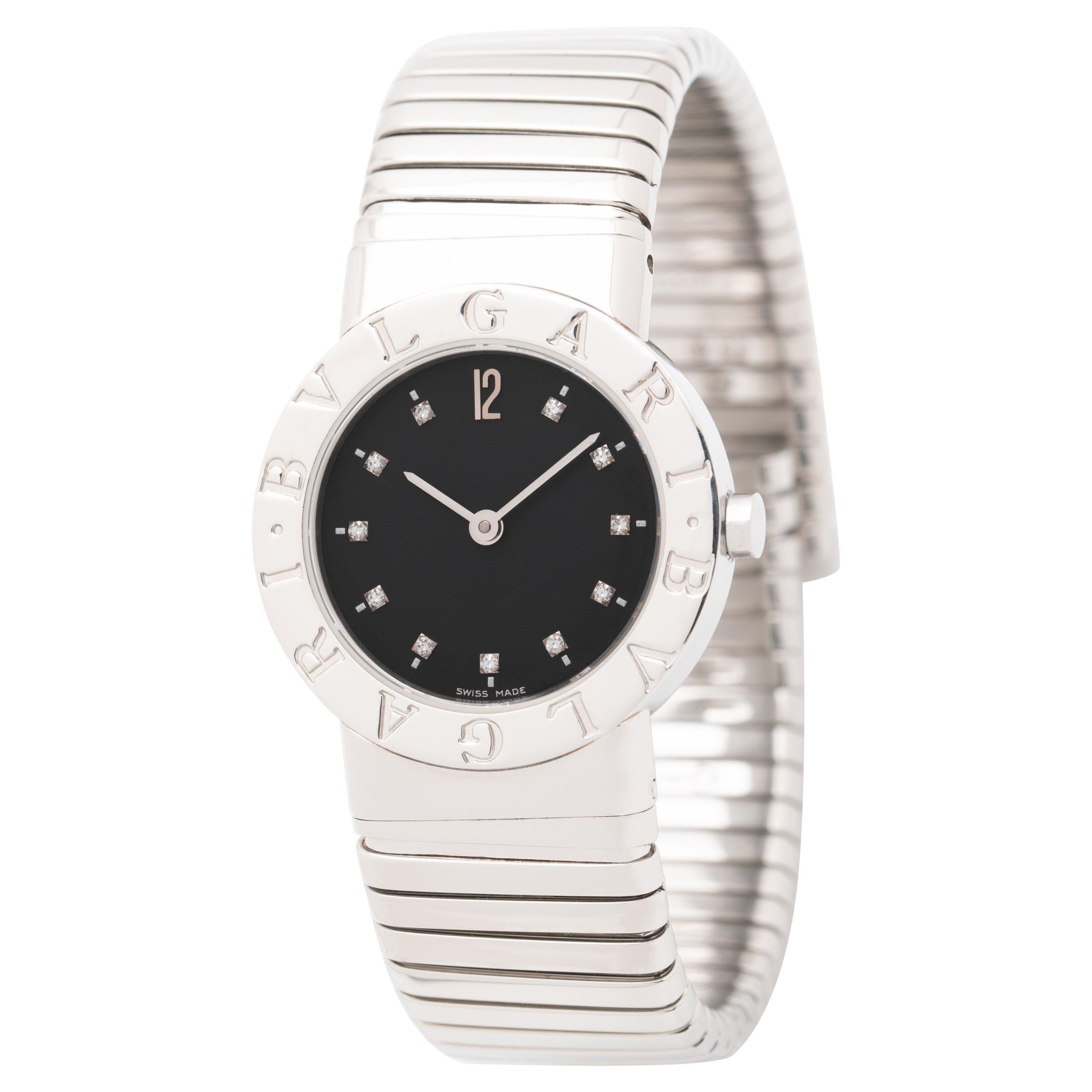 Bvlgari Bulgari: Edelstahl-Modell BB 26 2TS mit Diamant-Zifferblatt