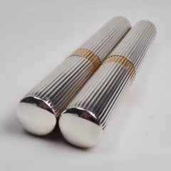 Bvlgari Bulgari Sterling Silver and Gold Double Cigar Holder in Original Box