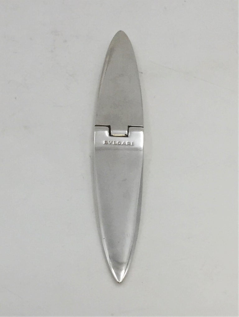 Looking for a unique and elegant gift for a birthday, Father's Day, Mother's Day or a housewarming? This high-quality sterling silver letter opener by Italian designer & retailer Bvlgari, measuring 7 1/2'' in length by 1'' in width, marked