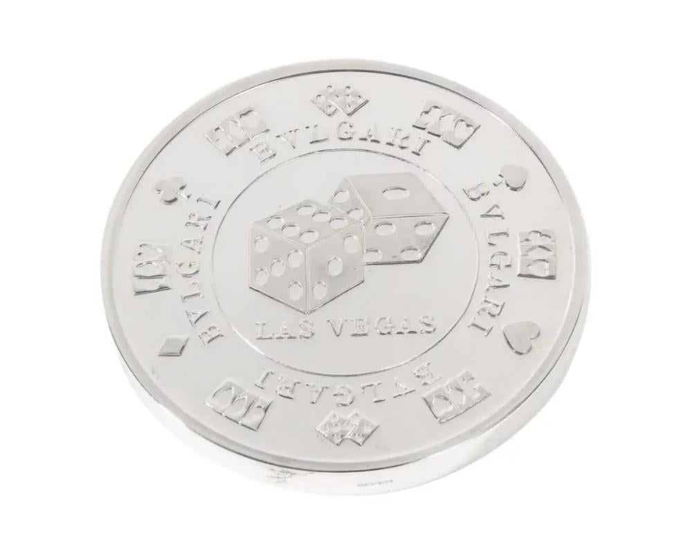 Bvlgari Bulgari sterling silver-gilt oversized casino paperweight coin 