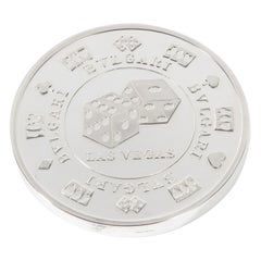 BVLGARI Bulgari Sterling Silver Oversized Casino Paperweight Coin "Vegas"