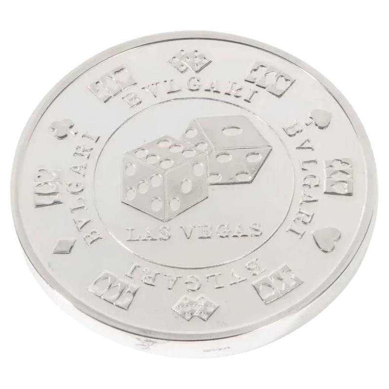 Bvlgari Bulgari Sterling Silver Oversized Casino Paperweight Coin ""Vegas"".