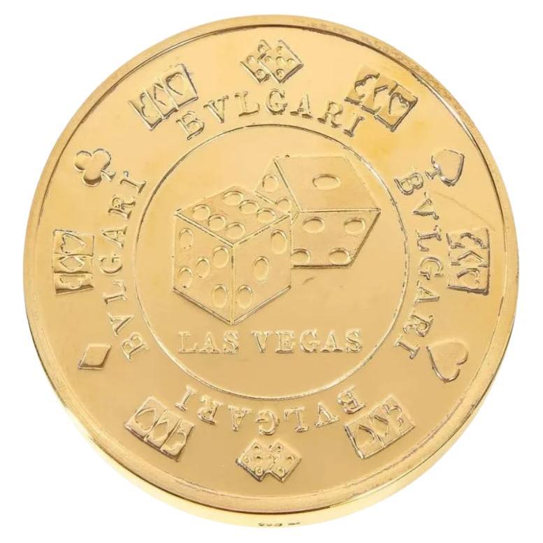 BVLGARI Bulgari Sterling Silver Oversized Casino Paperweight Coin "Vegas" For Sale