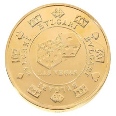 Used BVLGARI Bulgari Sterling Silver Oversized Casino Paperweight Coin "Vegas"