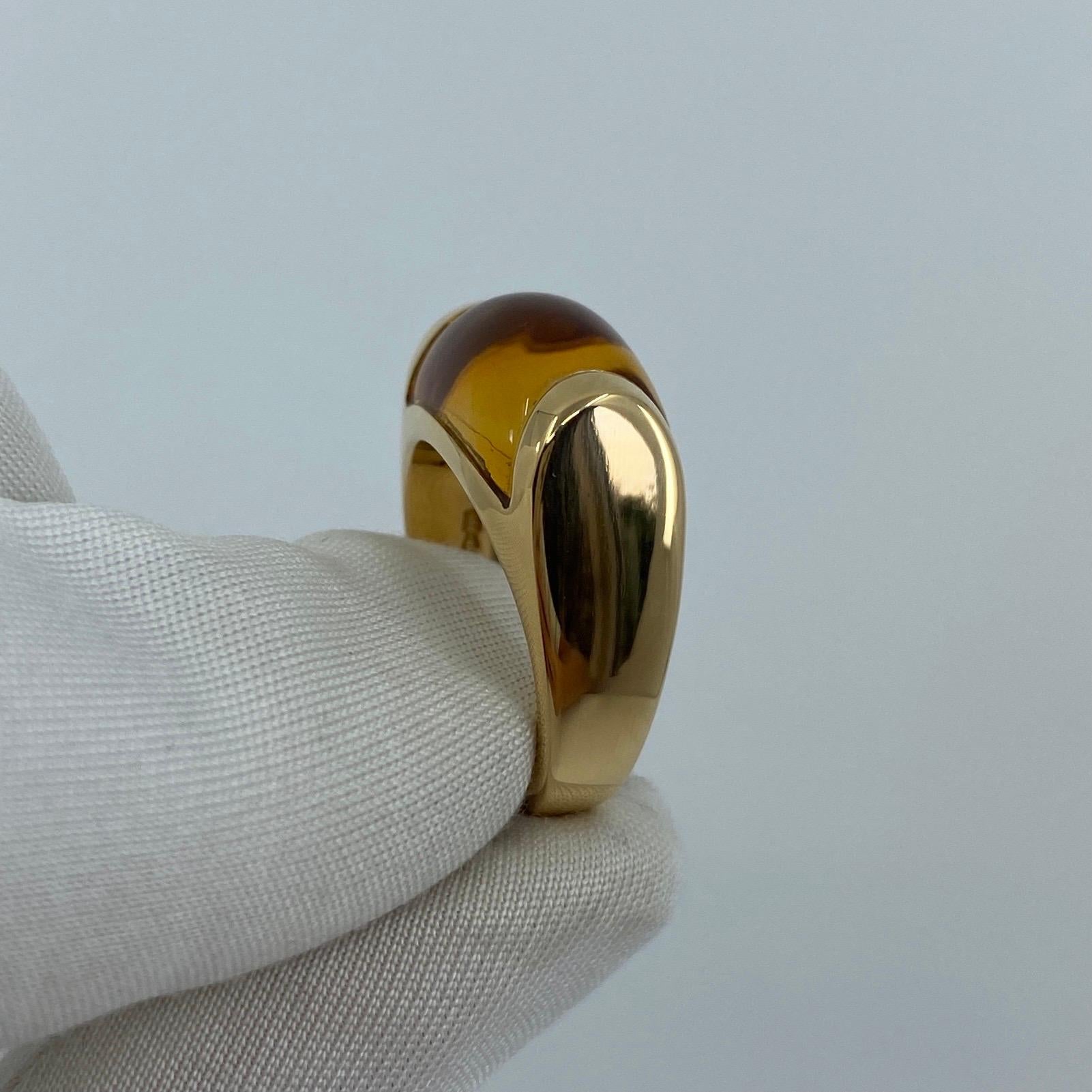 Bvlgari Bulgari Tronchetto 18 Karat Yellow Gold Orange Citrine Ring with Box 2