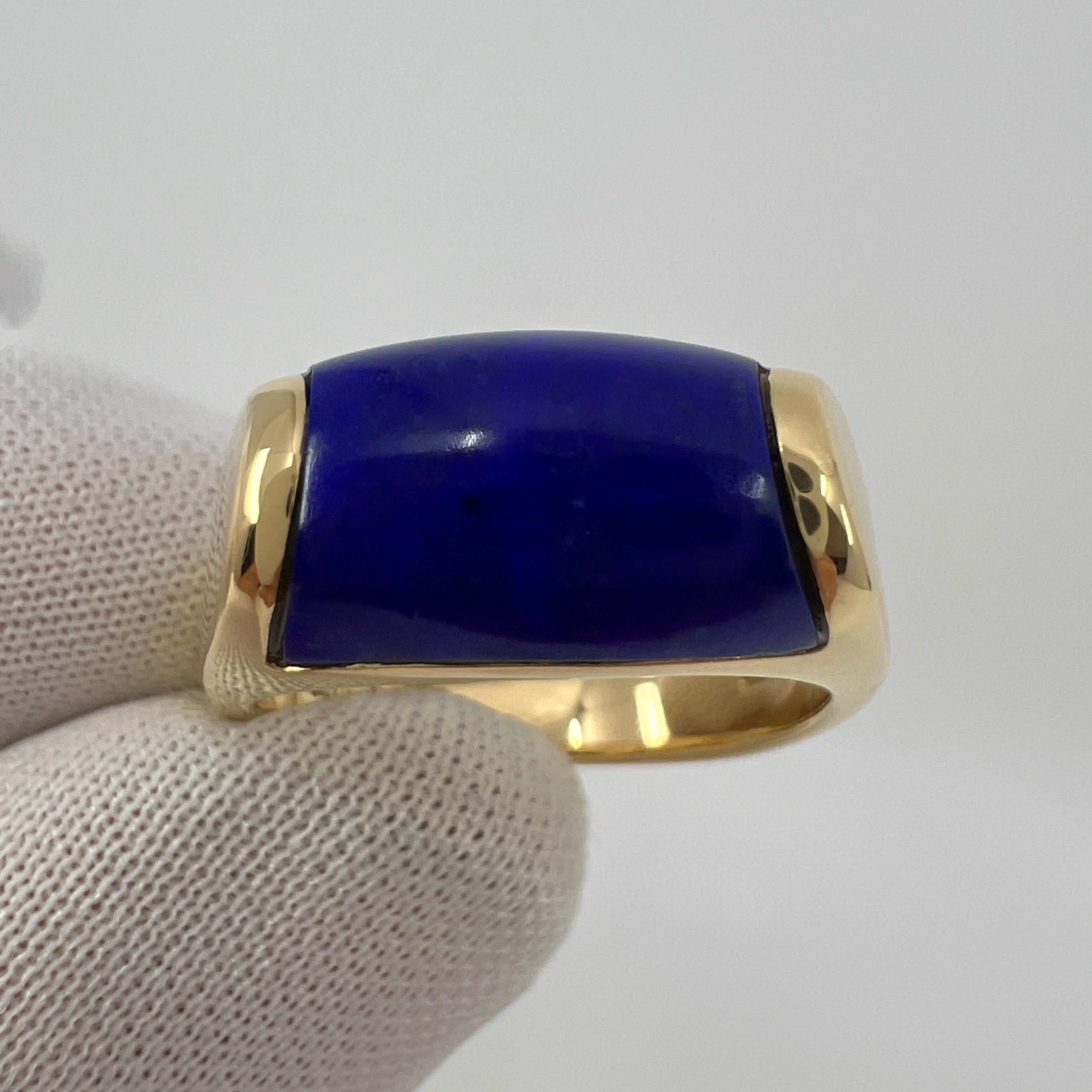 Bvlgari Bulgari Tronchetto 18k Yellow Gold Lapis Lazuli Ring with Box US6 EU52 For Sale 6