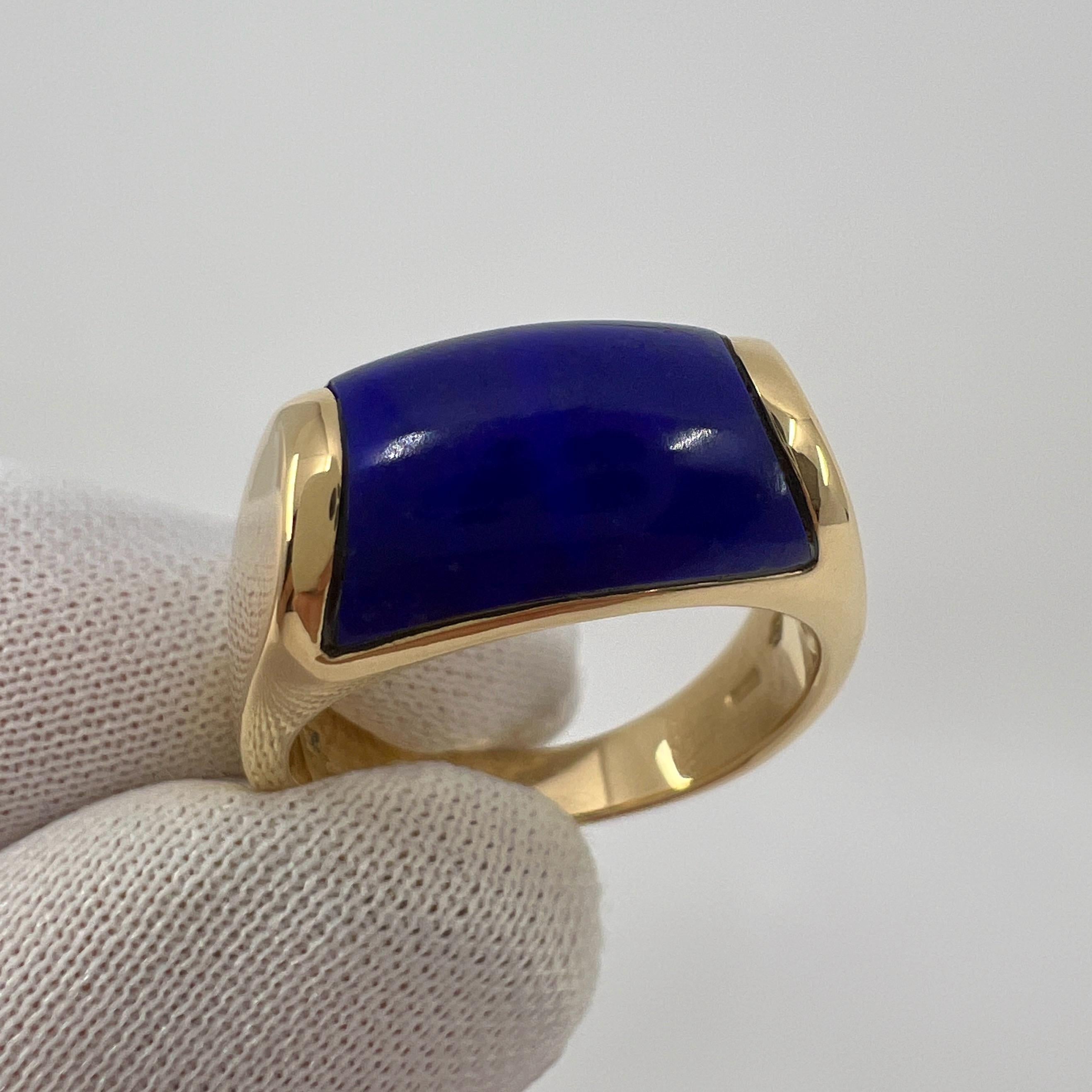 Bvlgari Bulgari Tronchetto 18k Yellow Gold Lapis Lazuli Ring with Box US6 EU52 For Sale 1
