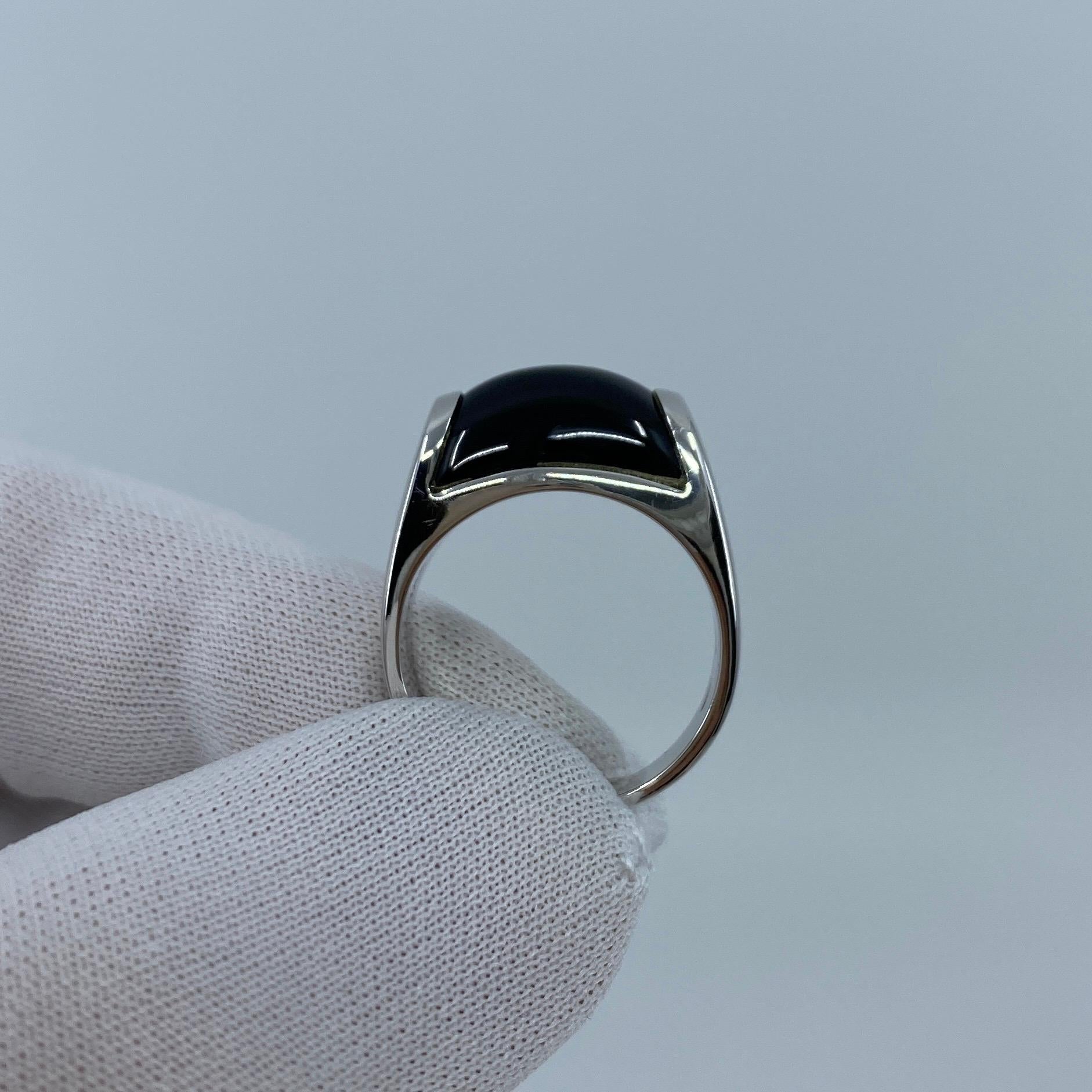 Bvlgari Bulgari Tronchetto Black Onyx 18 Karat White Gold Ring with Box 5