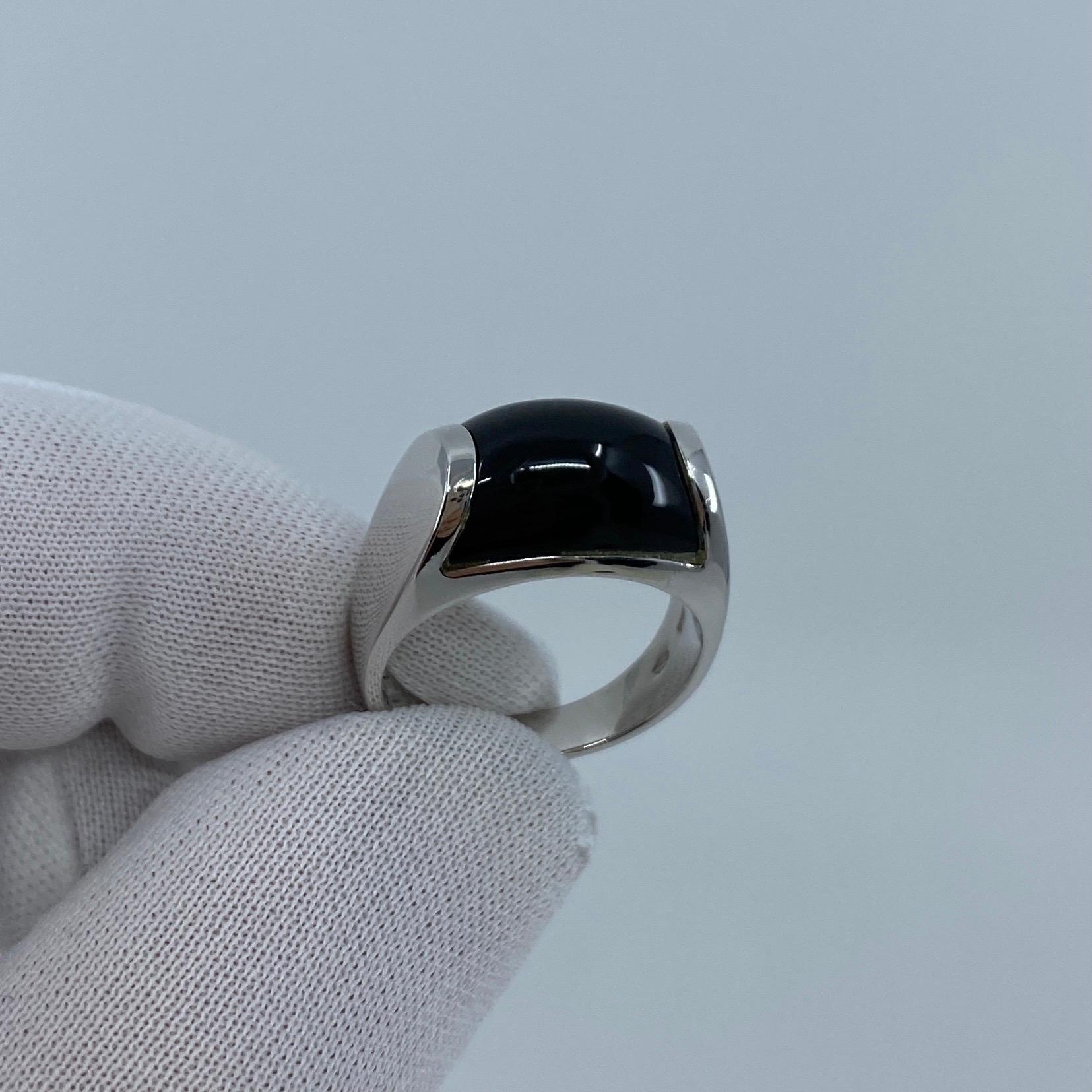 Bvlgari Bulgari Tronchetto Black Onyx 18 Karat White Gold Ring with Box 2