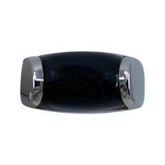 Bvlgari Bulgari Tronchetto Black Onyx 18 Karat White Gold Ring with Box