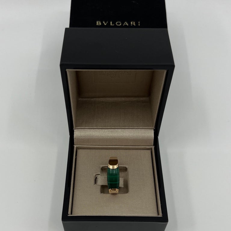 Bvlgari Bulgari Tronchetto Mysa 18k Rose Gold Green Malachite Ring