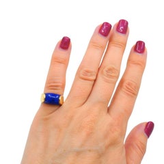 Bvlgari Bulgari Tronchetto Ring 18k Gold Lapis Lazuli