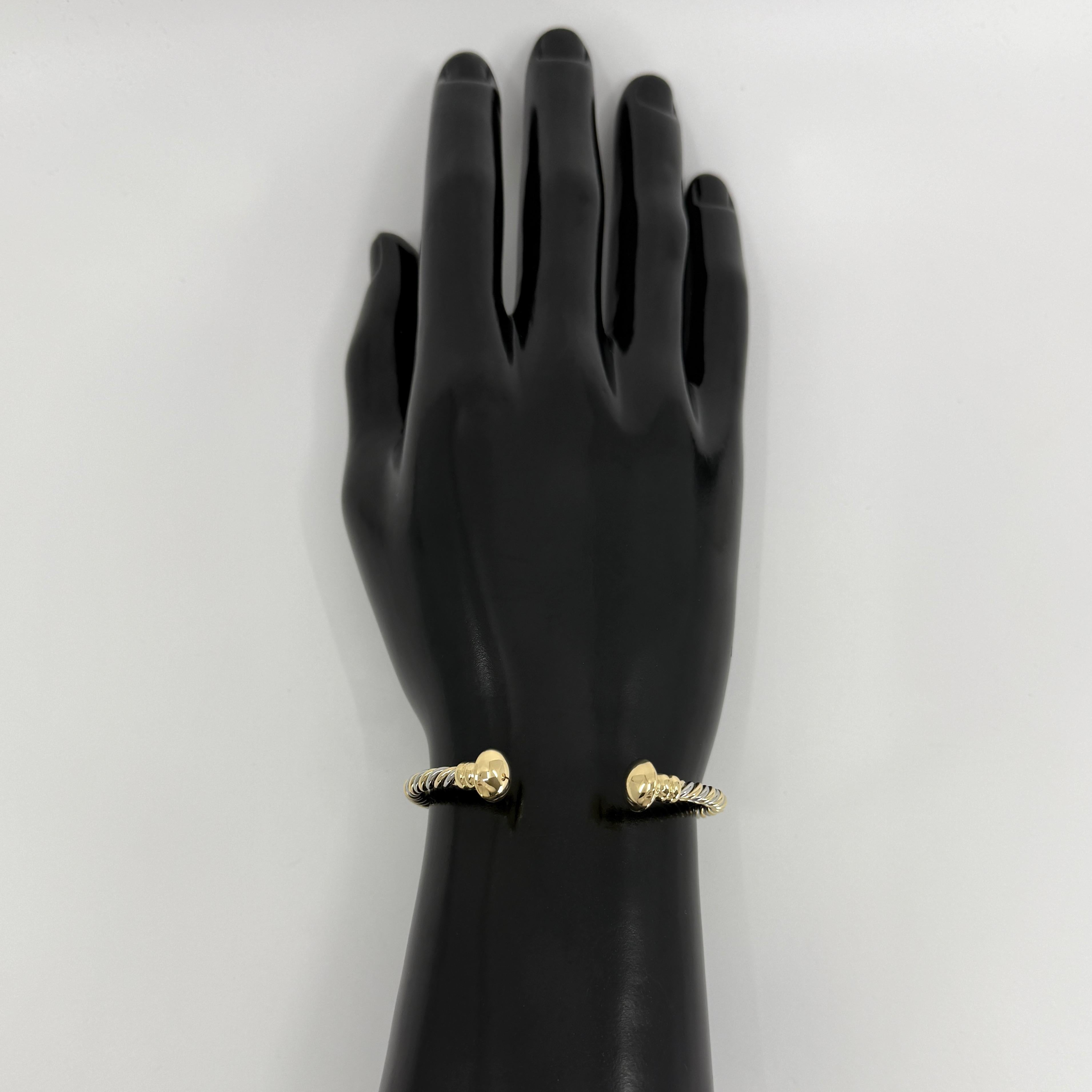 Bvlgari Bulgari Tubogas 18k Yellow Gold Steel Twist Bangle Bracelet Cuff For Sale 5