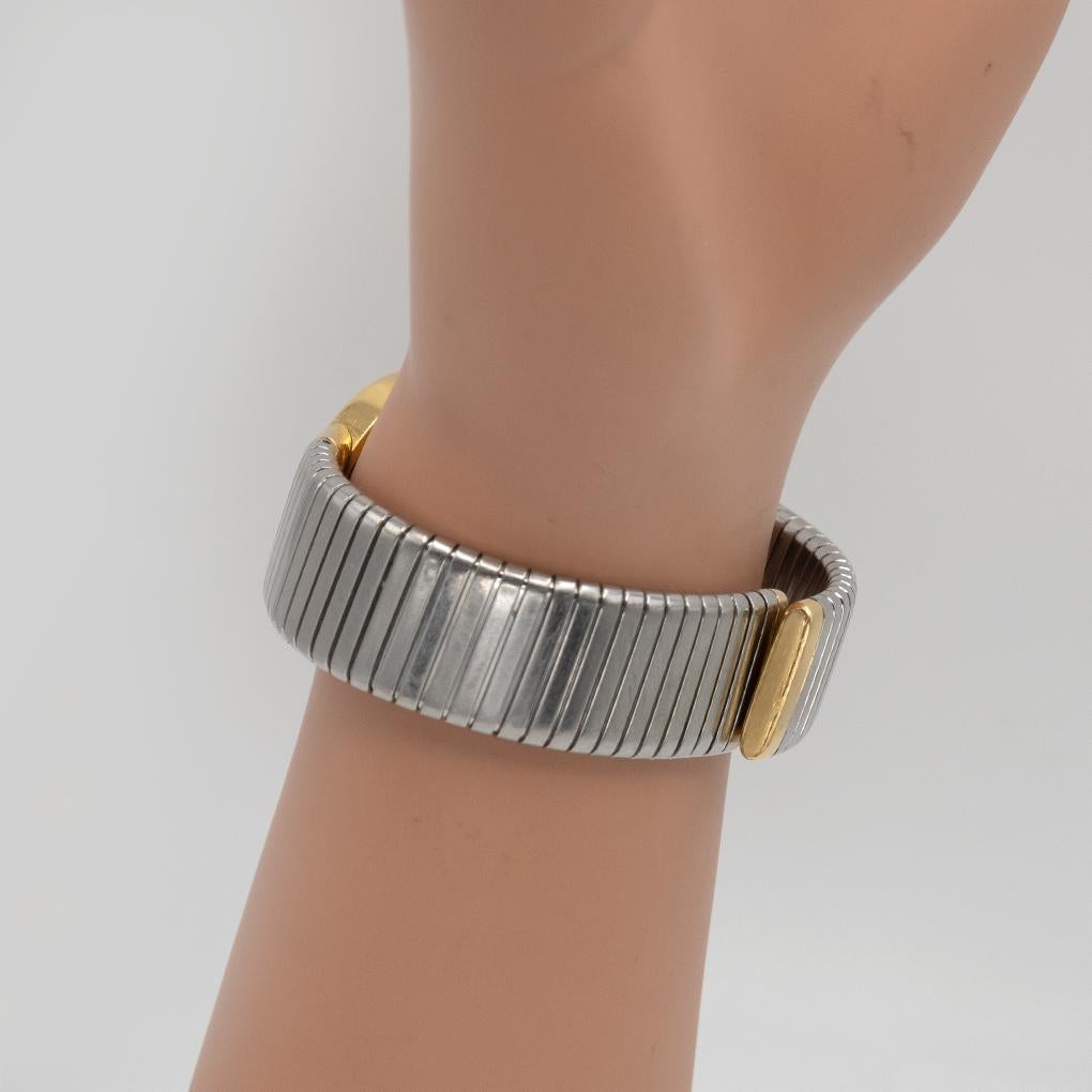 Bvlgari Bulgari Tubogas BB26 2T Armbanduhr aus Edelstahl und Gold im Angebot 5