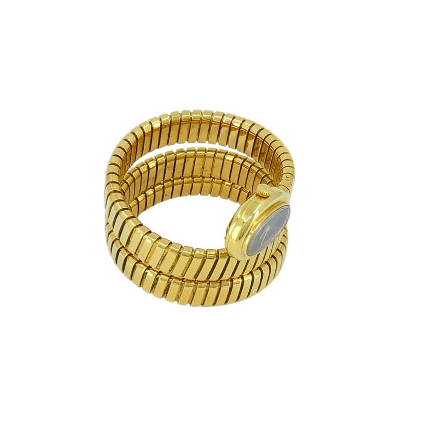 Bvlgari Bulgari Tubogas Gold Watch Oval Rare In Excellent Condition For Sale In Beverly Hills, CA
