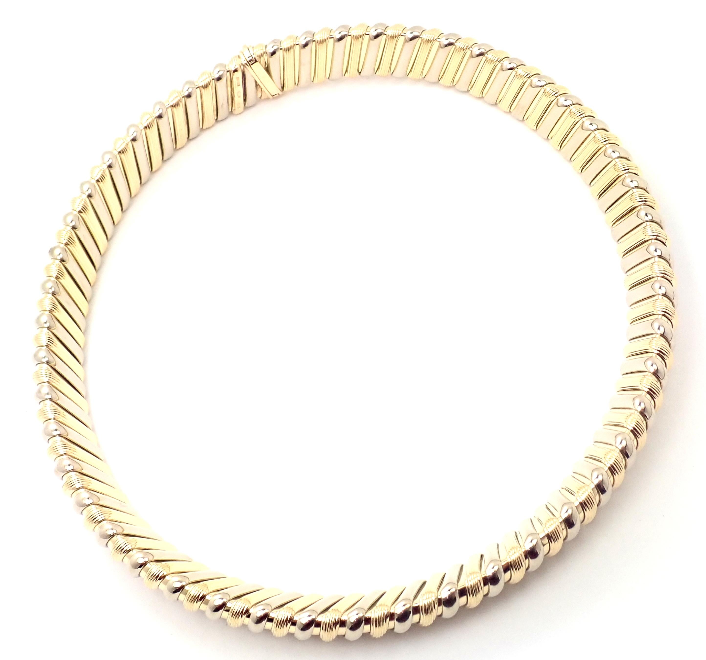 Bvlgari Bulgari Tubogas Gelb- und Weißgold Choker-Halskette im Angebot 4
