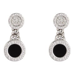 Bvlgari Bulgari White Gold Diamond & Onyx Earrings