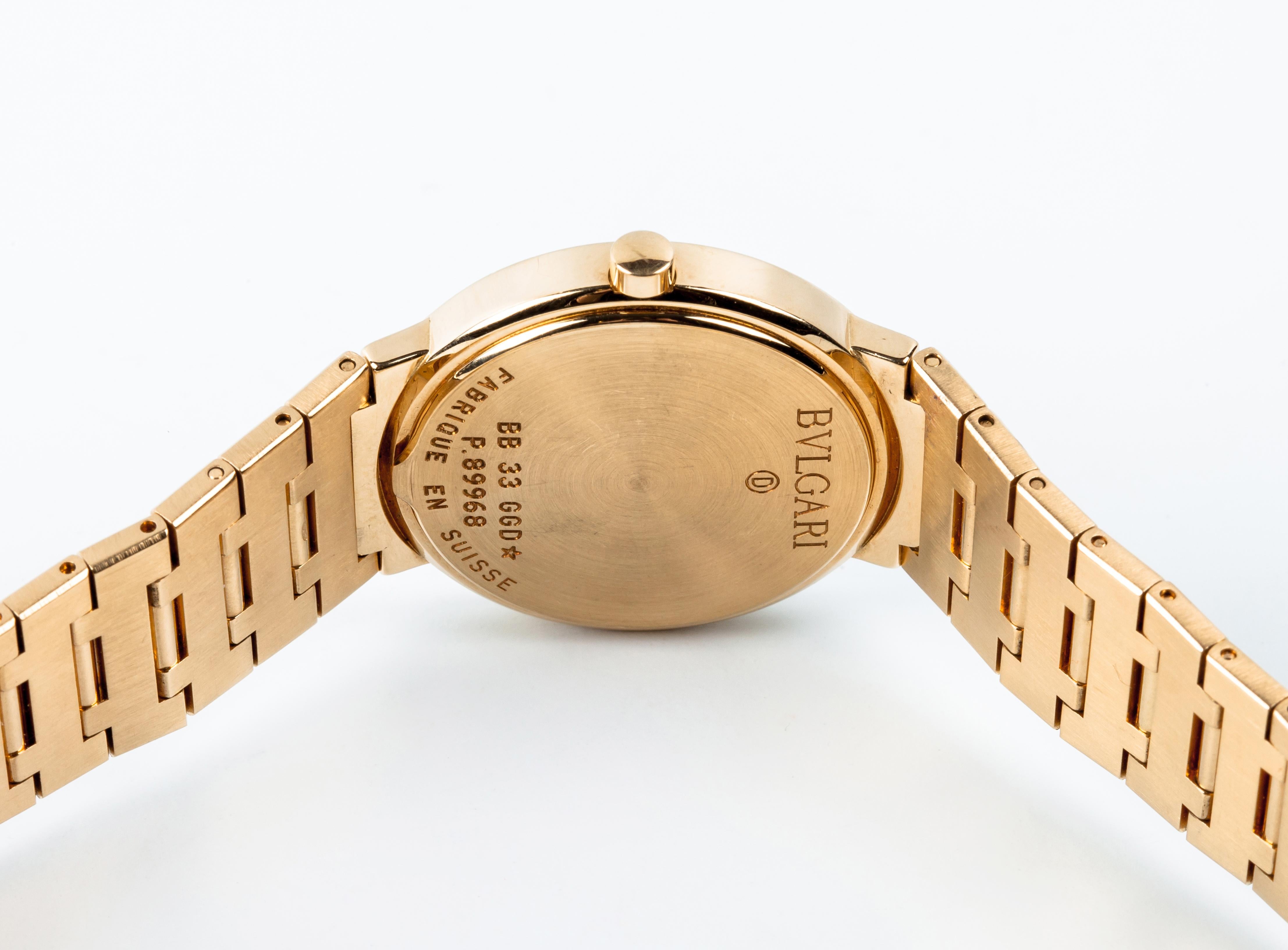 Men's Bvlgari Bulgari Yellow Gold Watch with Black Face