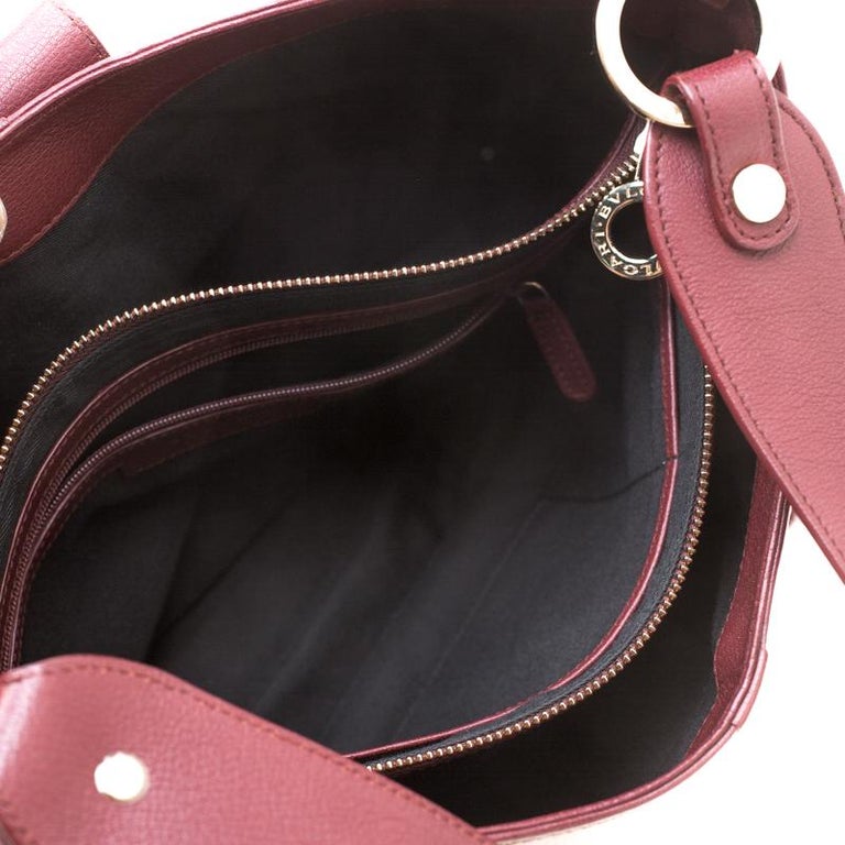 Bvlgari Burgundy Leather Chandra Shoulder Bag For Sale at 1stDibs