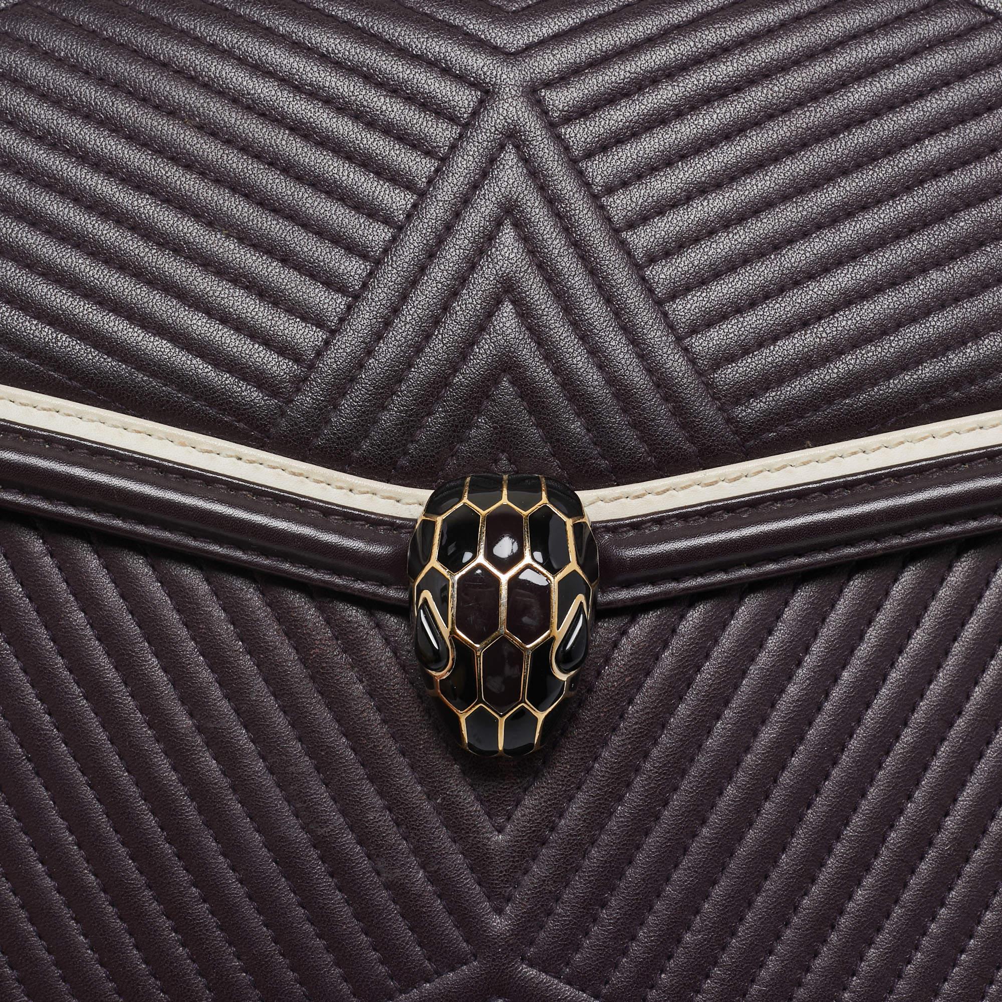 Bvlgari Burgundy Quilted Leather Medium Serpenti Forever Shoulder Bag 9