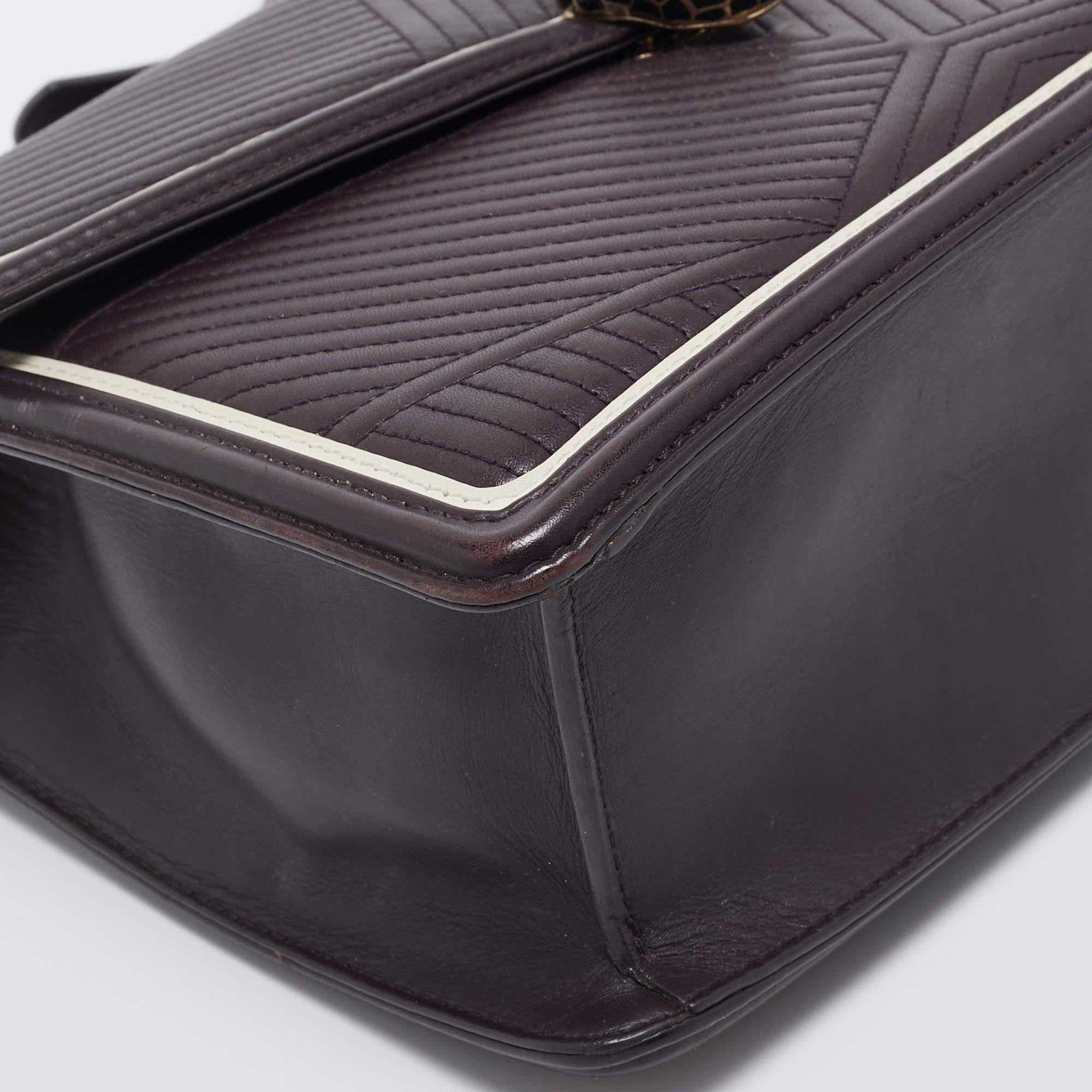 Bvlgari Burgundy Quilted Leather Medium Serpenti Forever Shoulder Bag 11