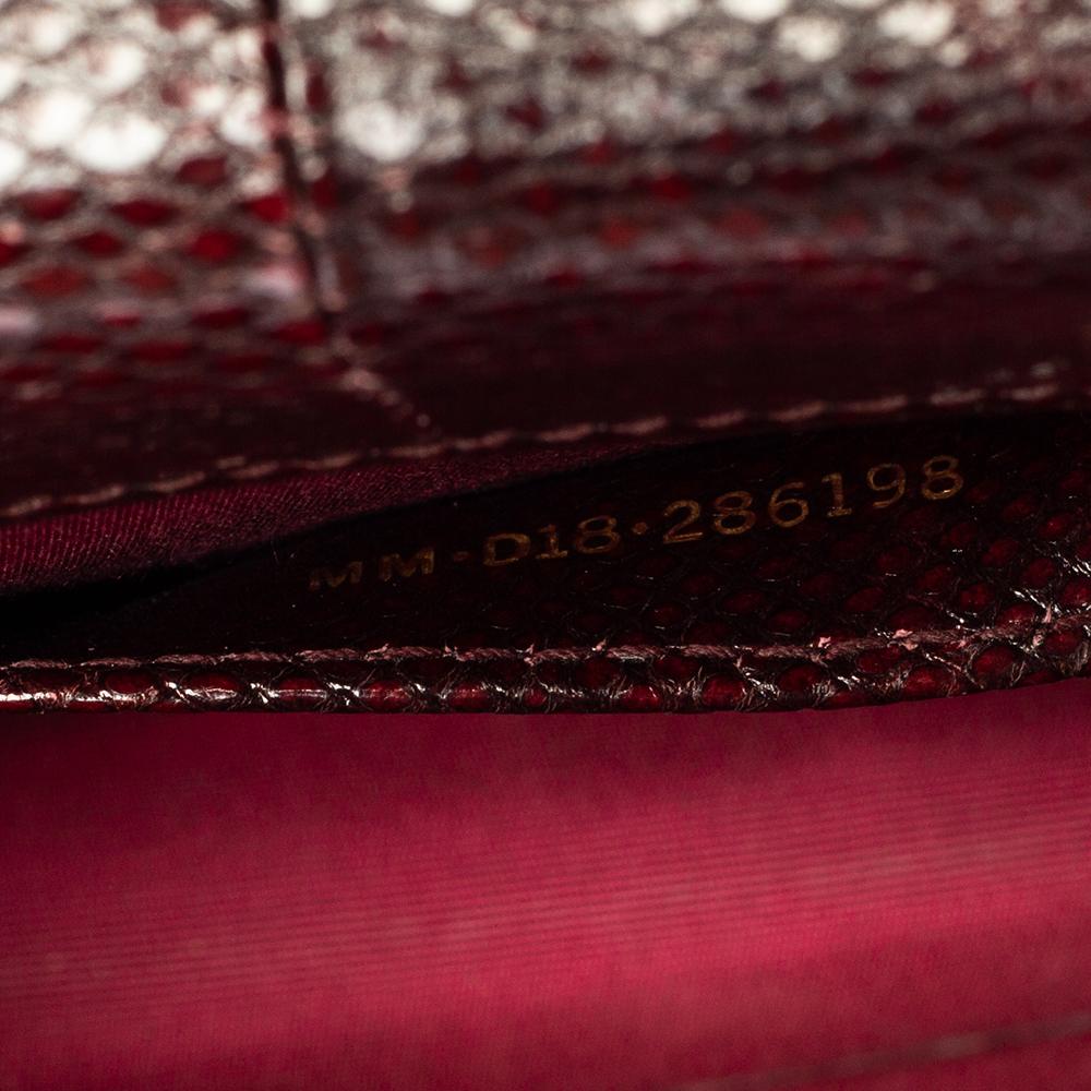 Bvlgari Burgundy Snakeskin Embossed Leather Serpenti Forever Flap Top Handle Bag 3