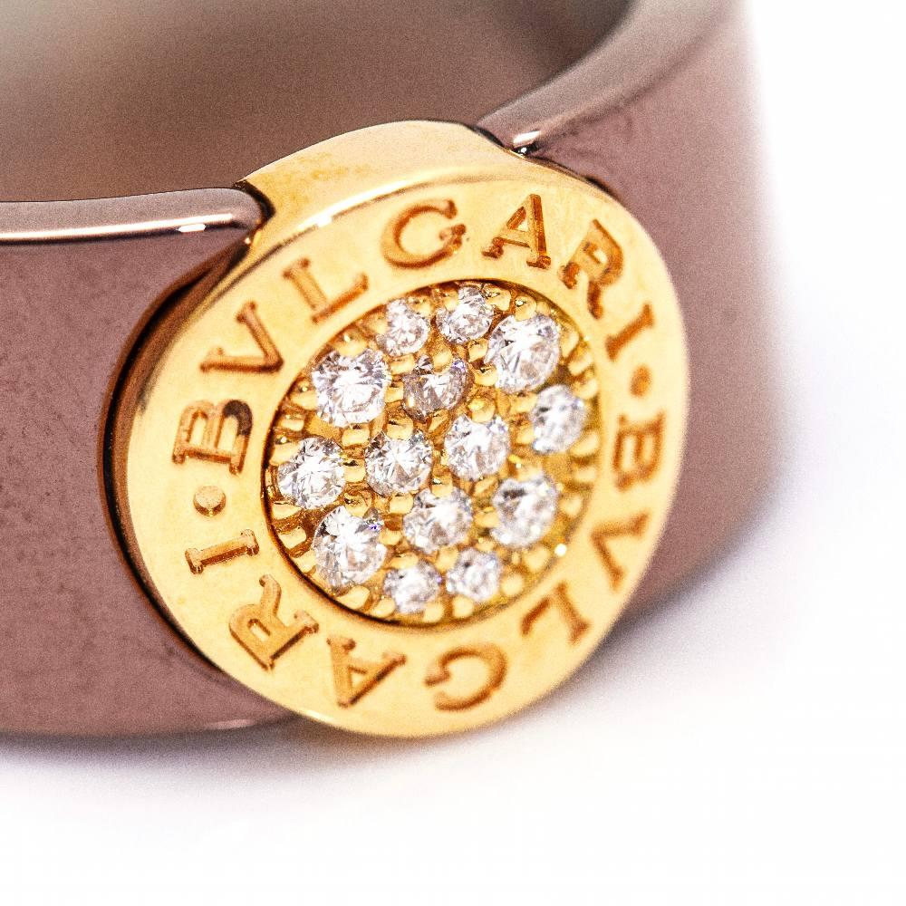 BVLGARI BVLG bague en or rose et diamants Pour femmes en vente