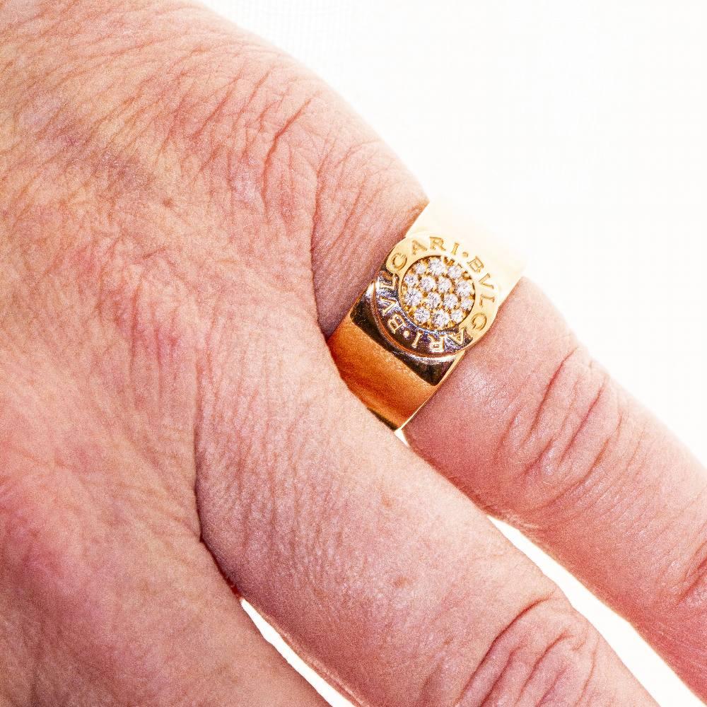 BVLGARI BVLG Bague en or rose et diamants en vente 4
