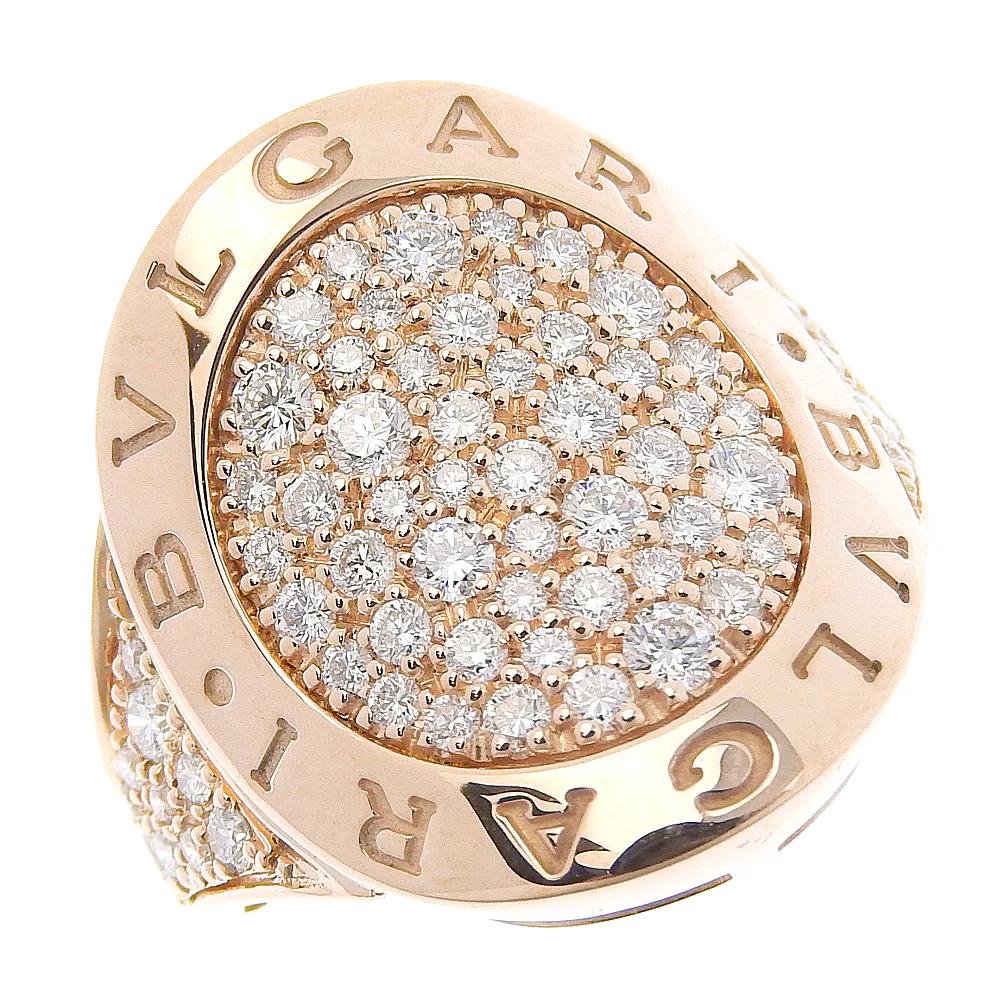 Bvlgari Bvlgari 18 Karat Rose Gold Diamond Pavé Ring For Sale 3