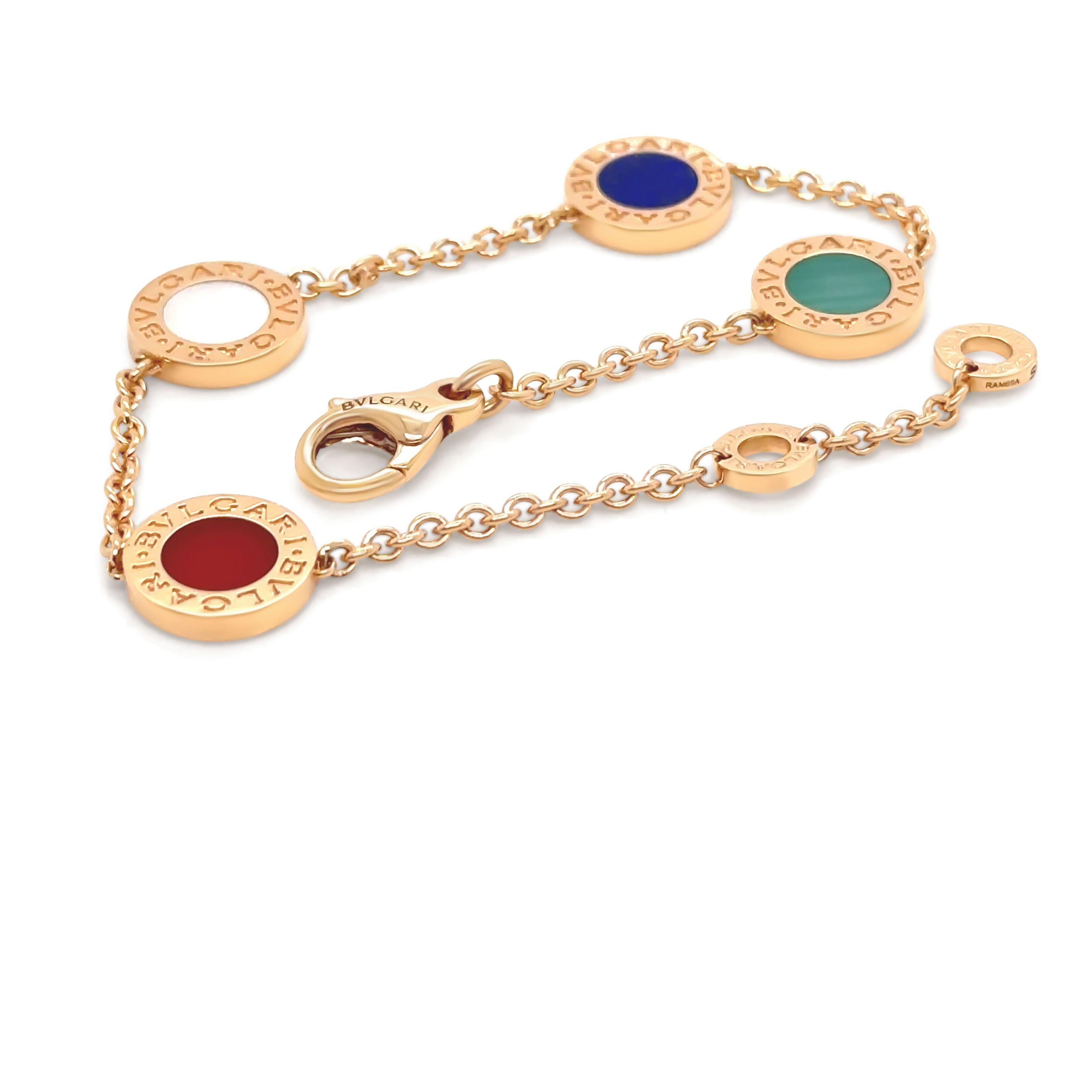 Uncut Bvlgari Bvlgari 18ct Rose Gold Multicoloured Bracelet 11g