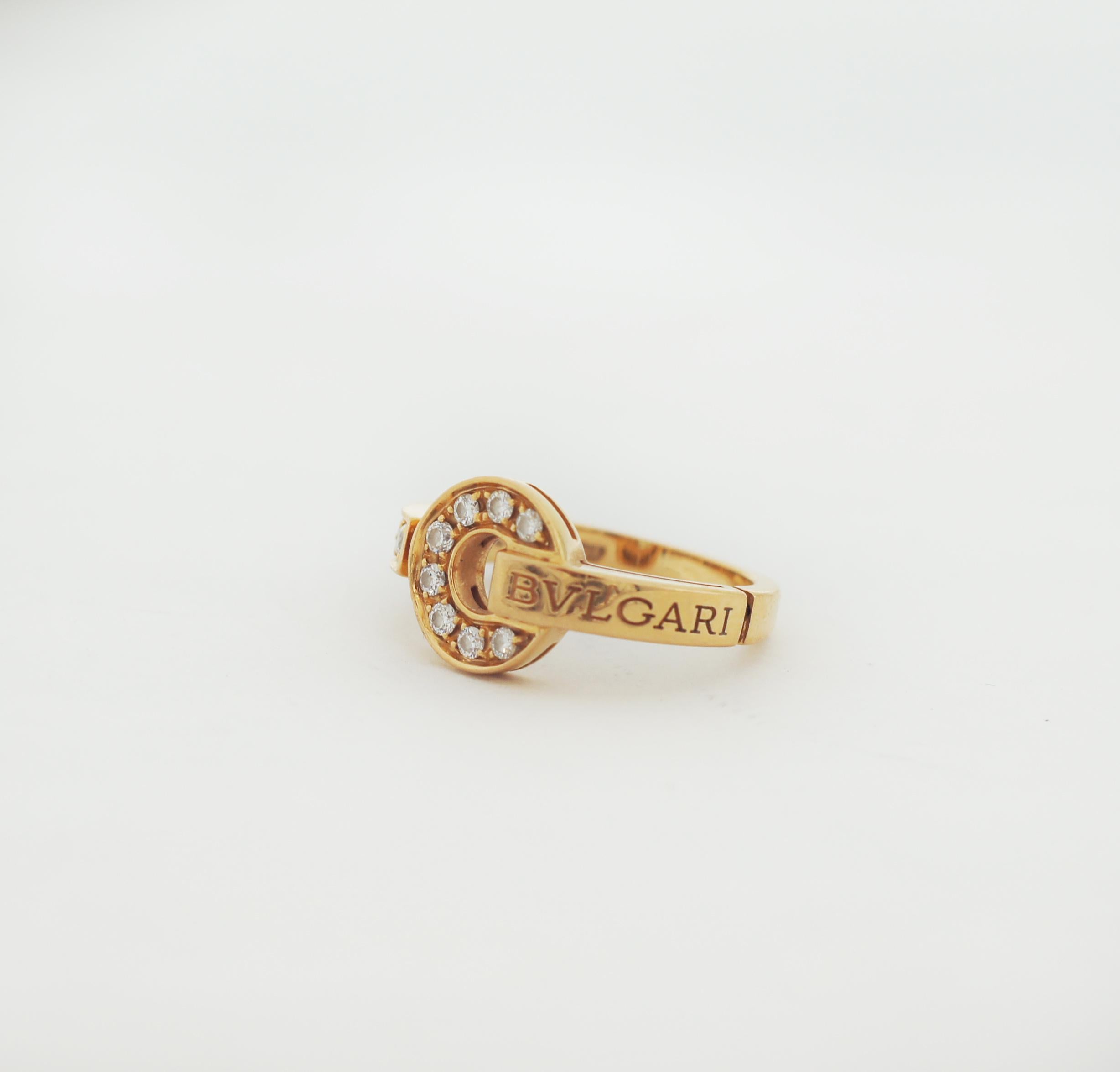 Women's or Men's Bvlgari Bvlgari 18K Gold Pavé Diamonds For Sale