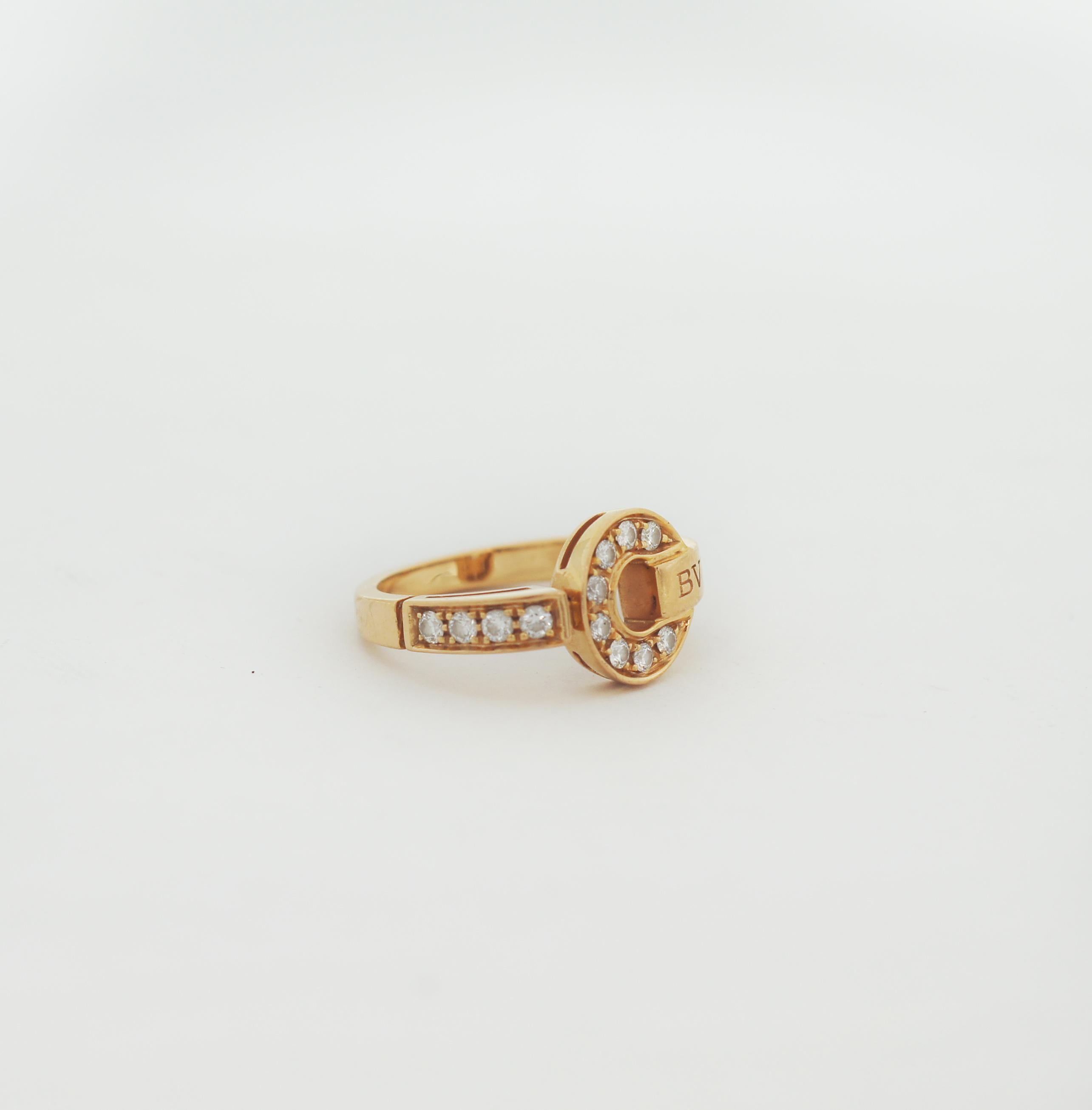 Bvlgari Bvlgari 18K Gold Pavé Diamonds For Sale 1