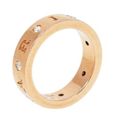 Bvlgari Bvlgari 18K Rose Gold Diamond Band Ring Size EU 51