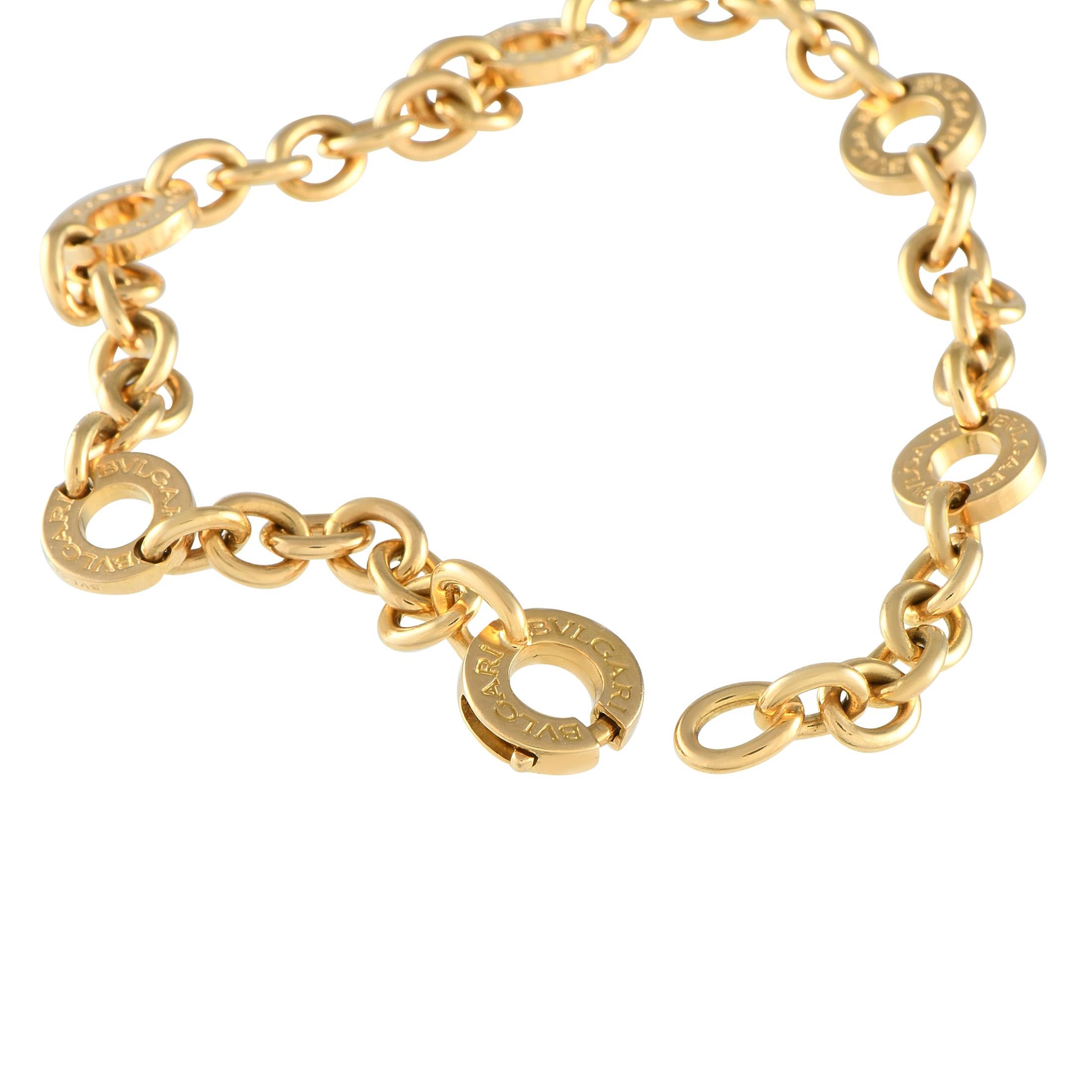 Bvlgari Bvlgari 18K Gelbgold Kettenarmband im Zustand „Hervorragend“ in Southampton, PA