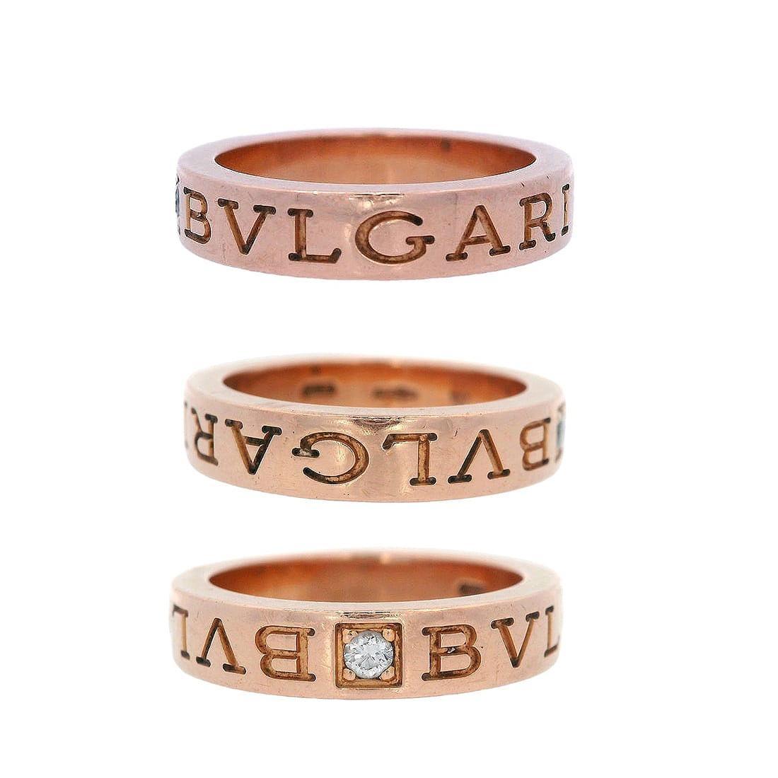 Bvlgari Bvlgari 18kt Rose Gold Ring with Diamond en Bueno estado para la venta en Aventura, FL