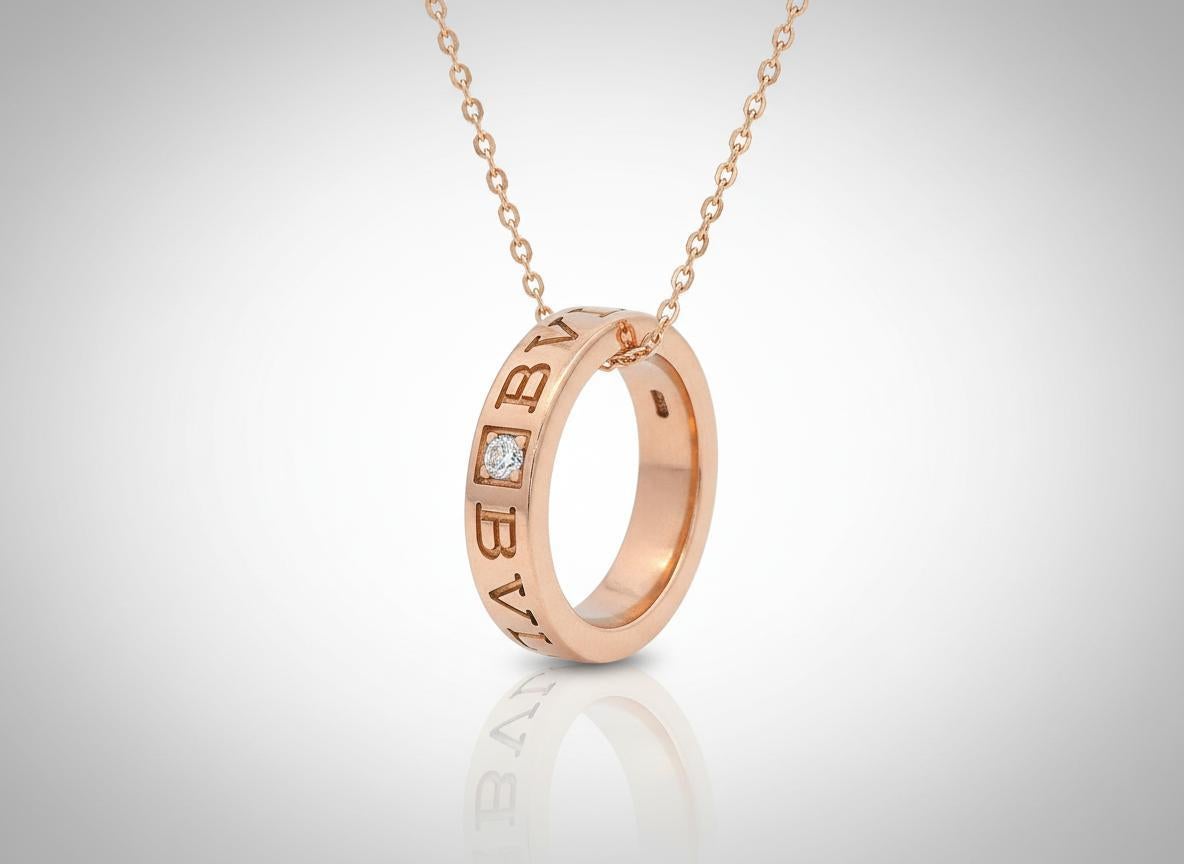Bvlgari Bvlgari 18kt Rose Gold Ring with Diamond en venta 1