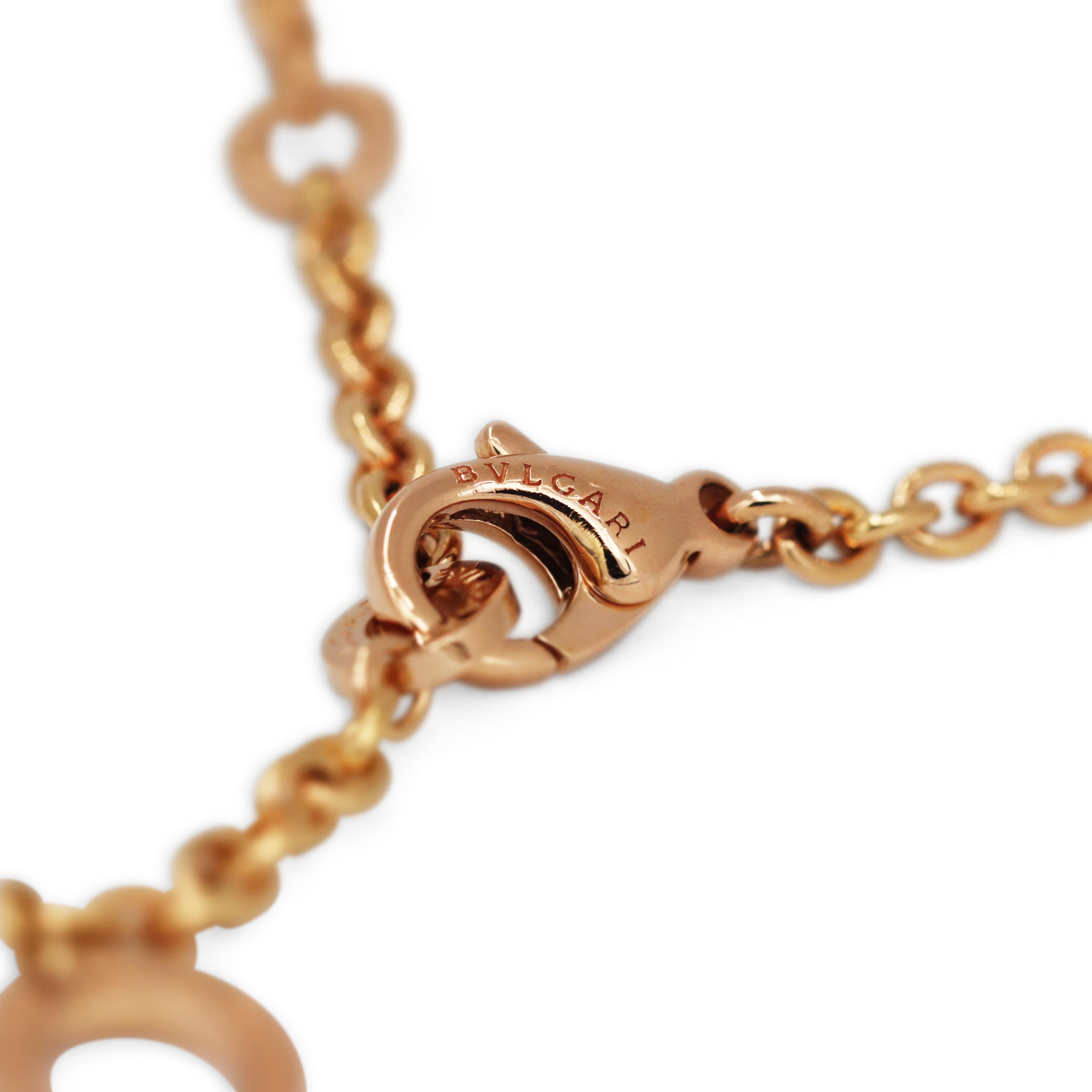 Bvlgari 'Bvlgari-Bvlagri' Rose Gold and Diamond Pendant Necklace In Excellent Condition In New York, NY