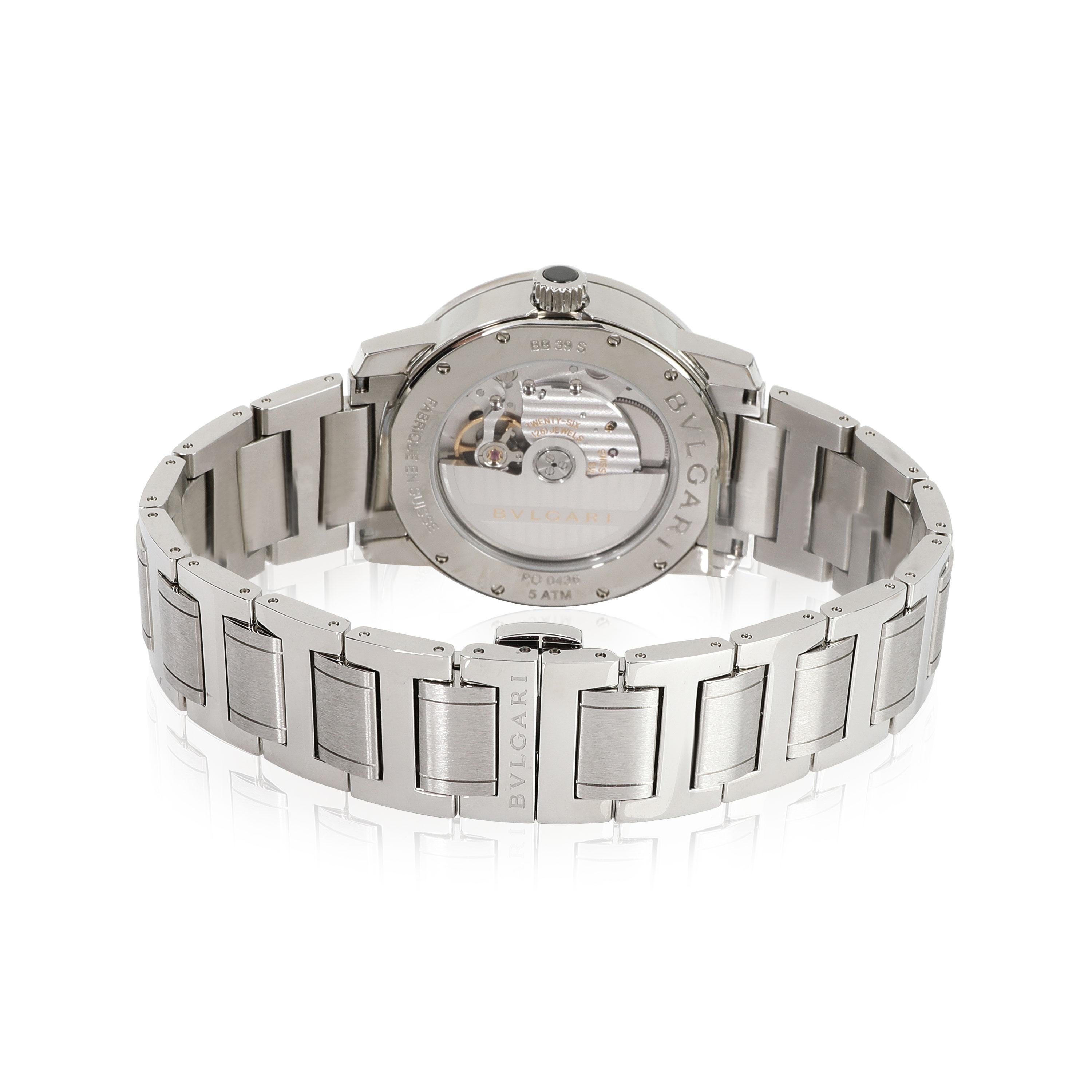 BVLGARI Bvlgari Bvlgari 102110 BB 39 S Men's Watch in  Stainless Steel

SKU: 112618

PRIMARY DETAILS
Brand: BVLGARI
Model: Bvlgari Bvlgari
Country of Origin: Switzerland
Movement Type: Mechanical: Automatic/Kinetic
Year of Manufacture: