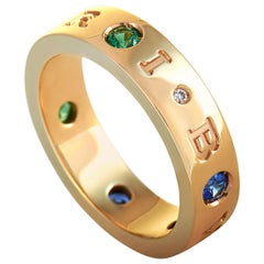 Bvlgari BVLGARI BVLGARI 18K Rose Gold Diamond, Sapphire and Tsavorite Band Ring