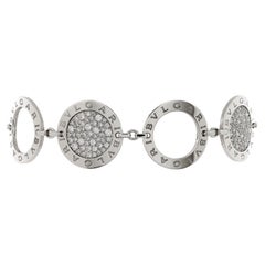 Bvlgari Bvlgari Bvlgari Circle Station Bracelet 18K White Gold with Diamo